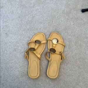 Yellow heeled sandals